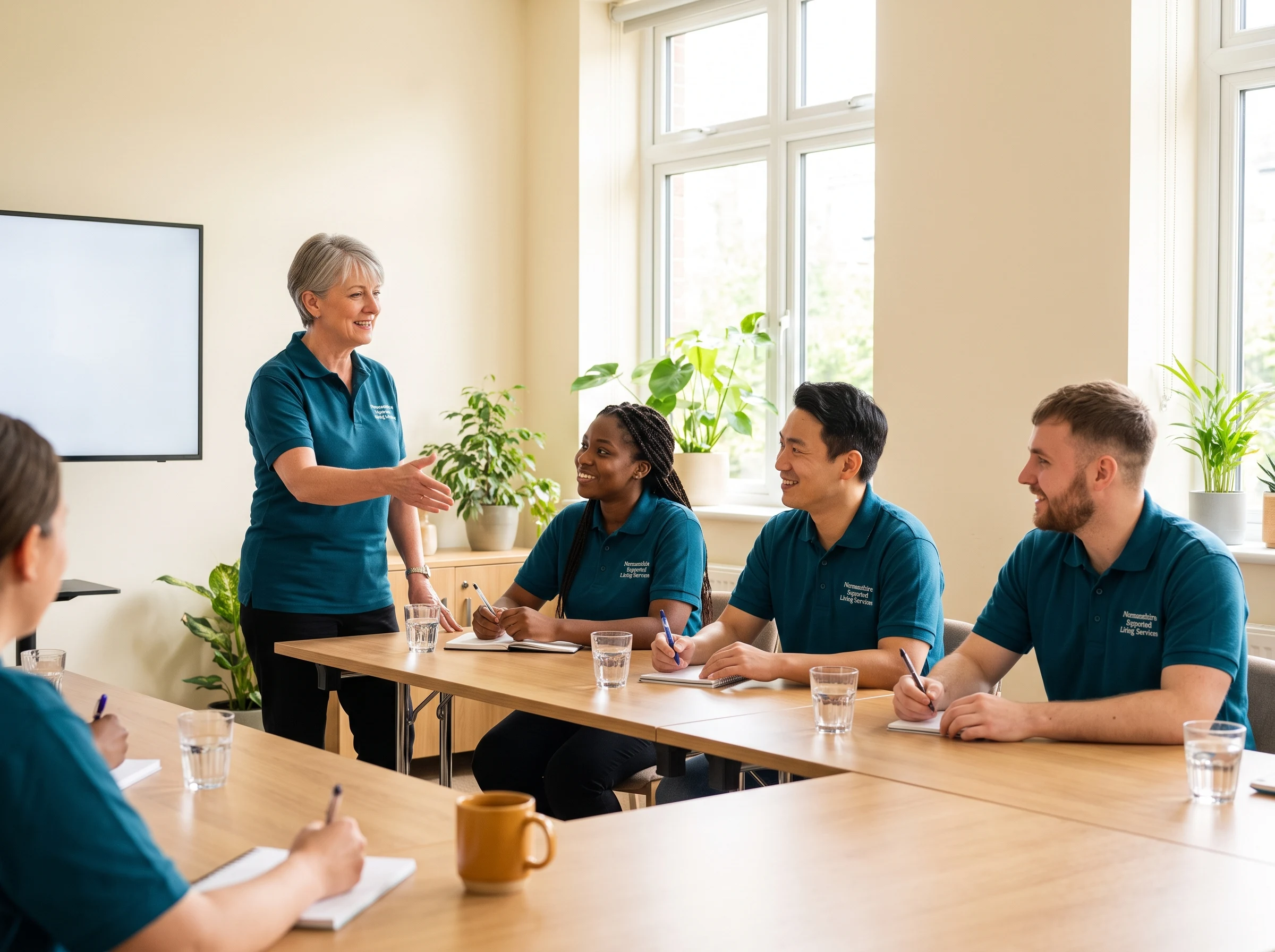 Normanshire support workers taking part in a staff training session at the Chingford office